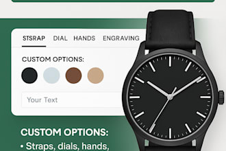customize your watch products using zakeke or kickflip for shopify