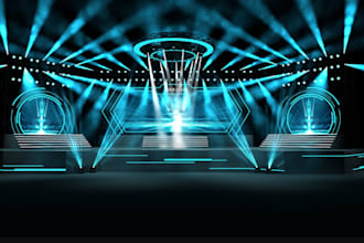 recreate unique 3d concert event stage design,3d wedding event,backdrops, podium