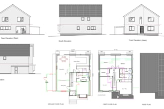 draw UK planning permission, building regulation drawings, and house extension