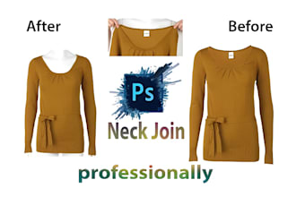 professional ghost mannequin, neck joint ,symmetrical editing for apparel
