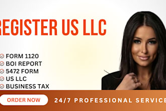 prepare and efile irs forms 1120, 5472, 1065, 1040, file boi, register US llc