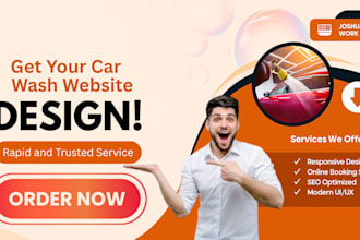 build a responsive car wash website auto detailing website with booking features