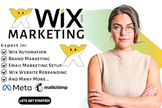 do wix marketing, facebook ads campaign, email marketing setup, wix booking