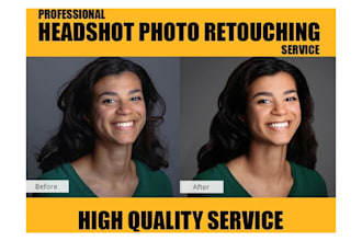 professionally retouch headshots, portraits, and bulk photo editing in photoshop