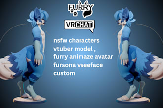 create a realistic vrchat avatar, 3d furry model, nfsw vtuber, for vseeface