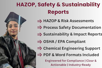 create hazop and sustainability reports for chemical industries