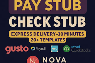 prepare w2, paycheck, paystub  payroll slipp