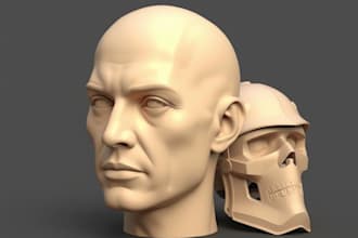 sculpt 3d head face bust mask helmet model half or full body model for printing