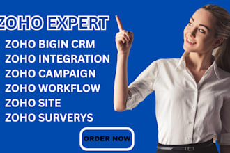 setup zoho one zoho bigin, zoho invoice czoho campiagn zoho CRM zoho automation