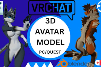 do vrc avatar vrc character avatar furry chararcter model 3d character