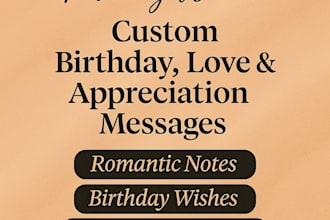write a custom birthday, love, and appreciation messages that touches the hearts