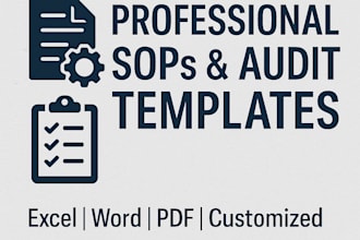 prepare audit checklists sops internal control policies or excel based report