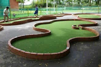 high quality outdoor golf course construction,half dozen golf coursers,8k render