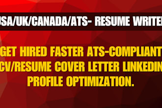 write and update ats resume and cover letter and linkedin optimization