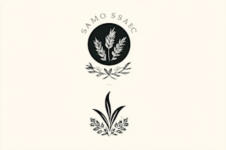 design hand drawn botanical boho and floral logo