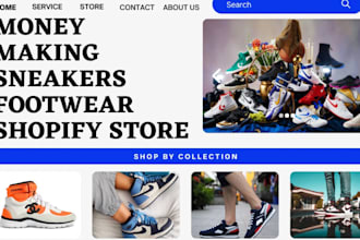 design profitable sneaker shopify store shoe shopify website fashion website