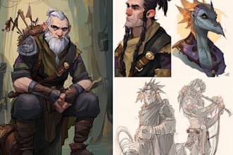 draw original fantasy characters, concept art, fanart