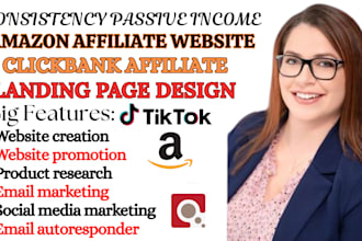 amazon affiliate website, clickbank affiliate landing page, seo website setup