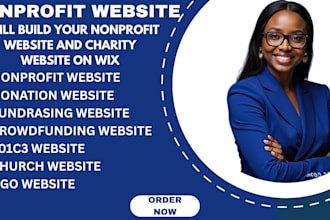 build wix website for charity, nonprofit, 501c3 or fundraising donation, ngo