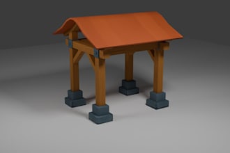 create a stylized low poly game ready shelter model