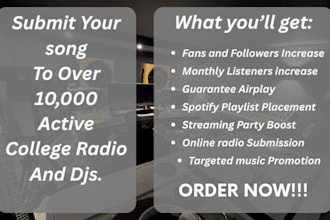 airplay your music to 10,000 active college radio stations global scale