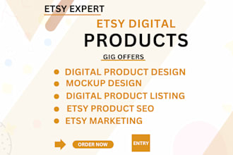 etsy digital products, etsy shop, etsy product listing, print on demand,etsy seo