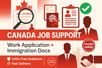 do canada job research, write work application, offer letter and immigration doc