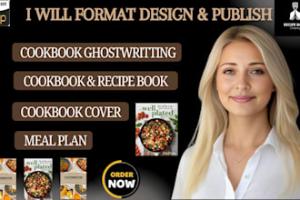 write your cookbook, recipes and design cover for your meal plan