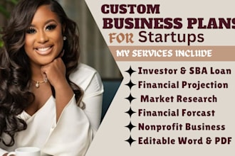 write investor ready business plan, with financial projection, pitch deck, grant
