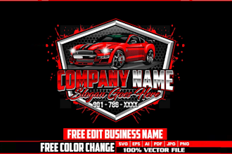 make automotive, auto detailing, car wash logo and graphics design
