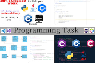 programming and coding assignments, projects in java, cpp, c, c sharp and python