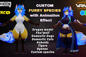 make furry vtuber model for streaming, vseeface animaze, pc quest vrchat avatar