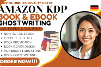publish book on amazon KDP, non fiction german ebook ghostwriter, book promotion