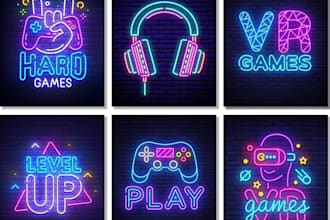 make a custom neon logo, sign, text, icon, glowing effect