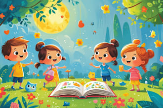 design children book illustration, children picture book illustration, KDP cover
