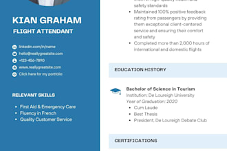 create a professional CV and cover letter