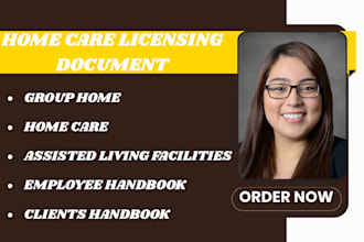 write license documents for group home, home care,nemt,assisted living facility