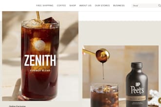 design private label coffee shopify store tea brand website dropshipping store