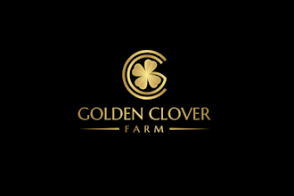 design awesome golden clover logo