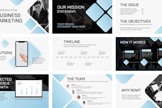 create powerpoint presentation design, pitch deck, canva and google slides