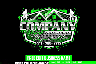 do landscape lawn care irrigation eco garden tree nature agriculture mowing logo