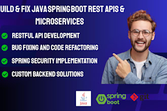 java spring boot rest apis, microservices, and mysql backend