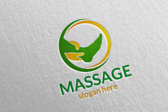 make an awesome vintage or retro style massage therapy logo