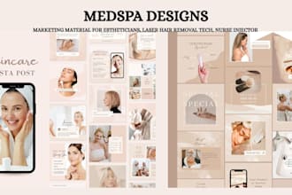 design aesthetic clinic marketing materials for print and social media