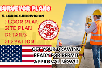 draw site plan, survey plan, grading plan, land subdivision plan for city permit
