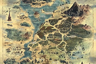 draw a custom map for fantasy, sci fi, book or board game