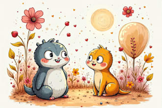 draw cute doodle art like your request in my style