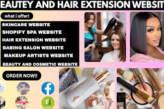 do spa website shopify spa skincare website hair extension website makeup artist