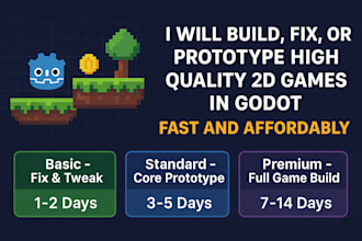 build, fix, or prototype high quality 2d games in godot fast and affordable