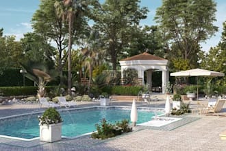 design a stunning swimming pool and garden landscape for your outdoor space